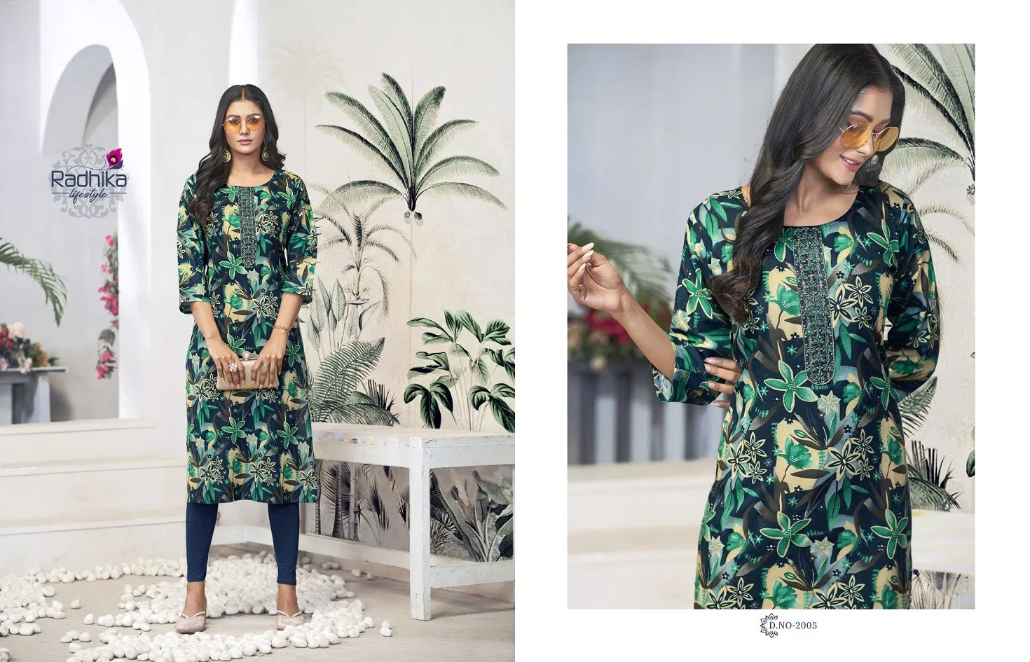 Alisha Vol 2 By Radhika Rayon Printed Embroidery Designer Kurti Online Wholesale